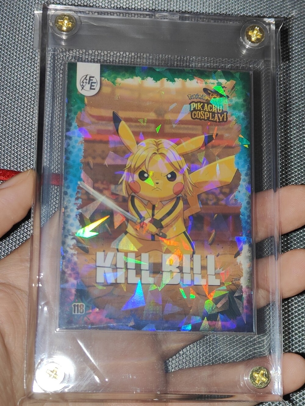 Beatrix Kiddo Kill Bill holo encased Pikachu Cosplay Horror card Doujin Pokemon
